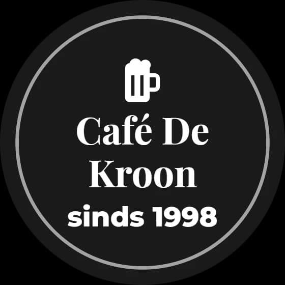 Ronde glassticker Café De Kroon met bierpul